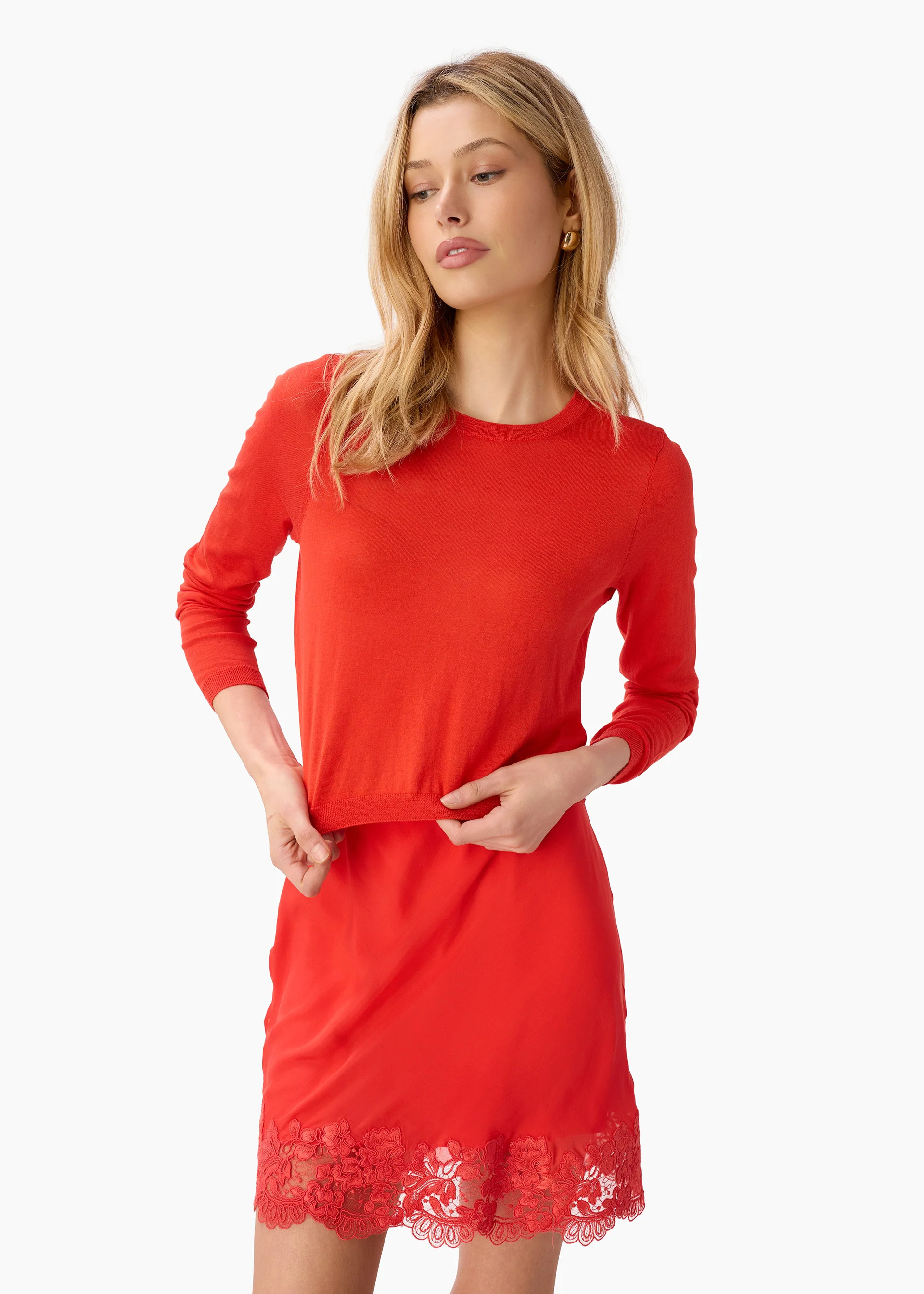 Jaye Cropped Knit Top Goji | CAMI NYC
