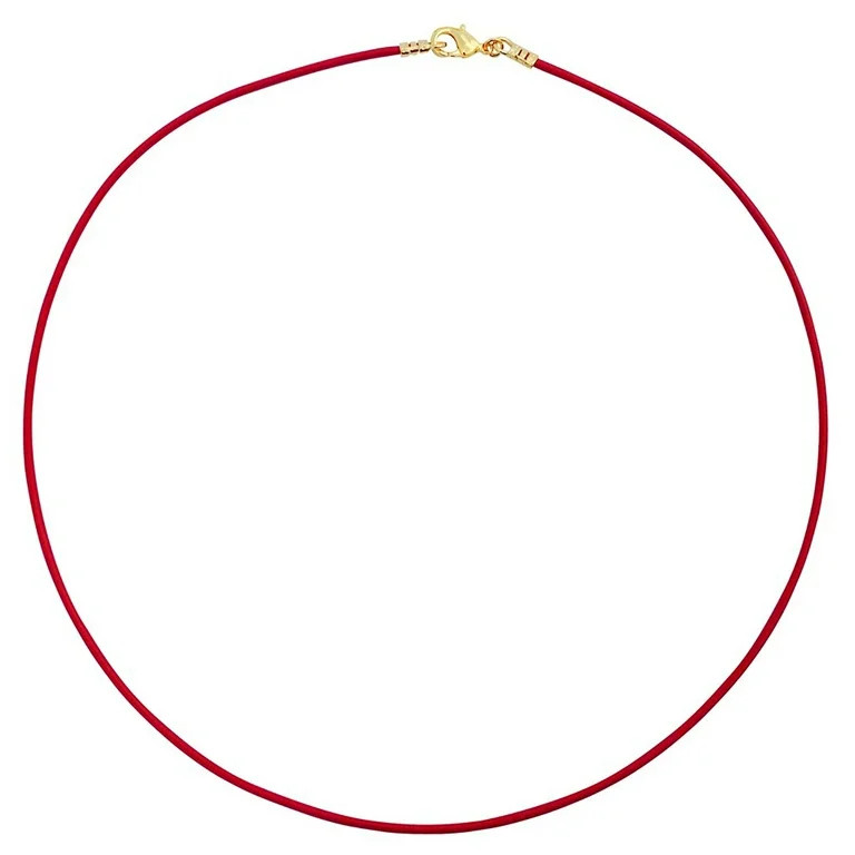 Gold Plated 1.8mm Fine Red Leather Cord Necklace | Walmart (US)