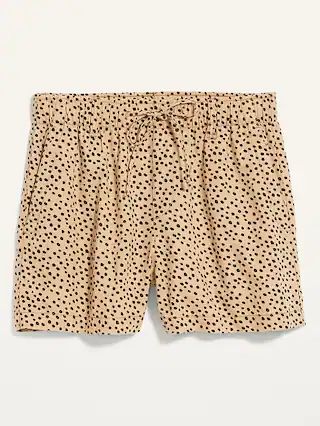 High-Waisted Printed Linen-Blend Shorts -- 4-inch inseam | Old Navy (US)