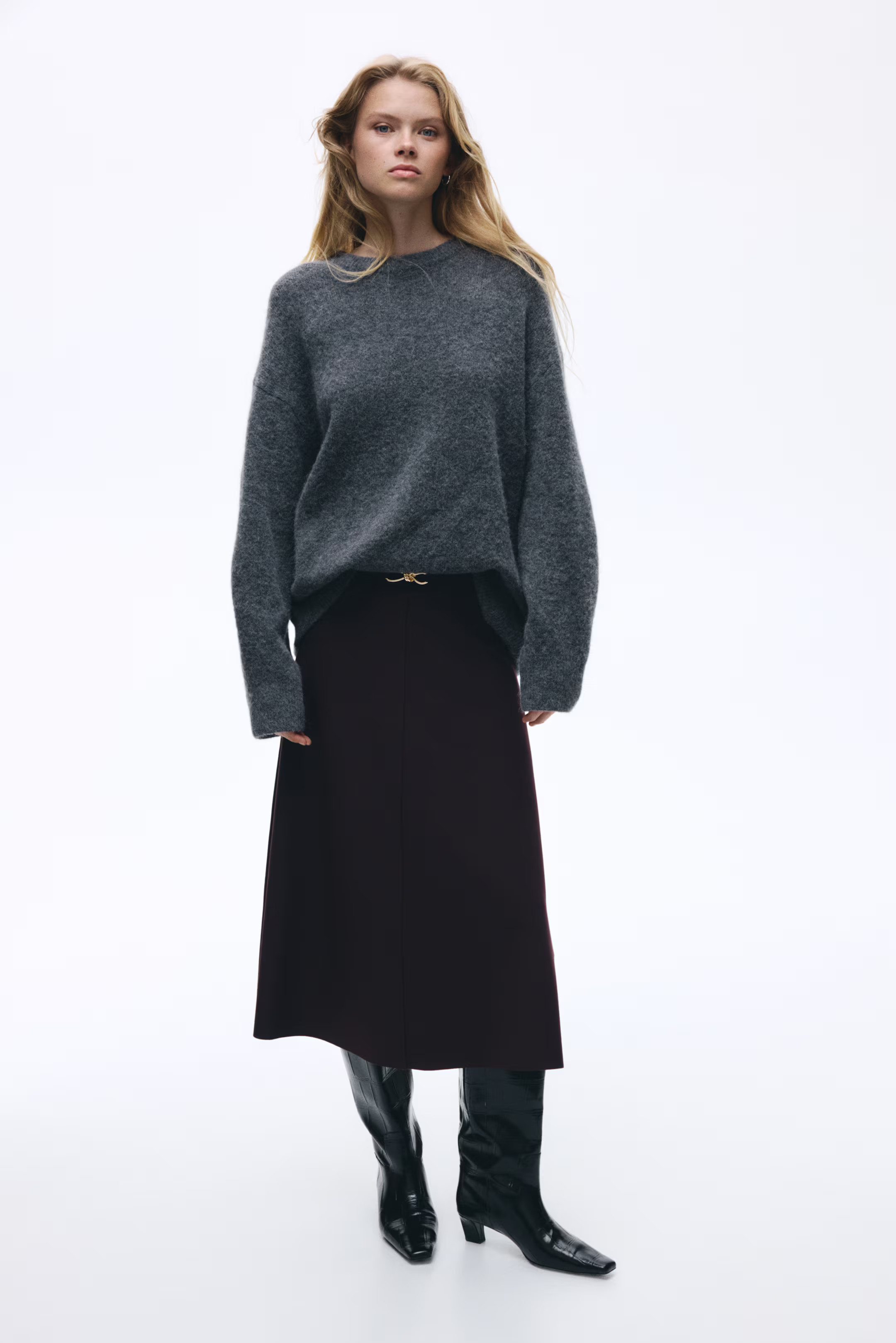 Belt-Detail Midi Skirt | H&M (US + CA)