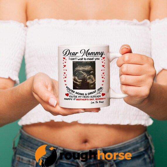 Custom Ultrasound Photo Coffee Mug - I can't wait to meet you Mommy You're my Hero - Personalized... | Etsy (US)