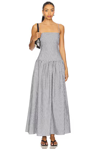 Tularosa Reese Maxi Dress in Black & Ivory Gingham from Revolve.com | Revolve Clothing (Global)