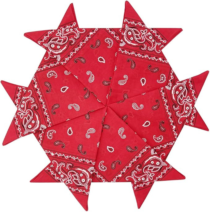Amazon.com: HankieWorld Bandanas 6 pack 12 pack 22 inch Cotton Paisley Kerchiefs for Men and Wome... | Amazon (US)