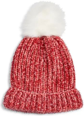 BP. Rib Beanie with Faux Fur Pom | Nordstrom | Nordstrom