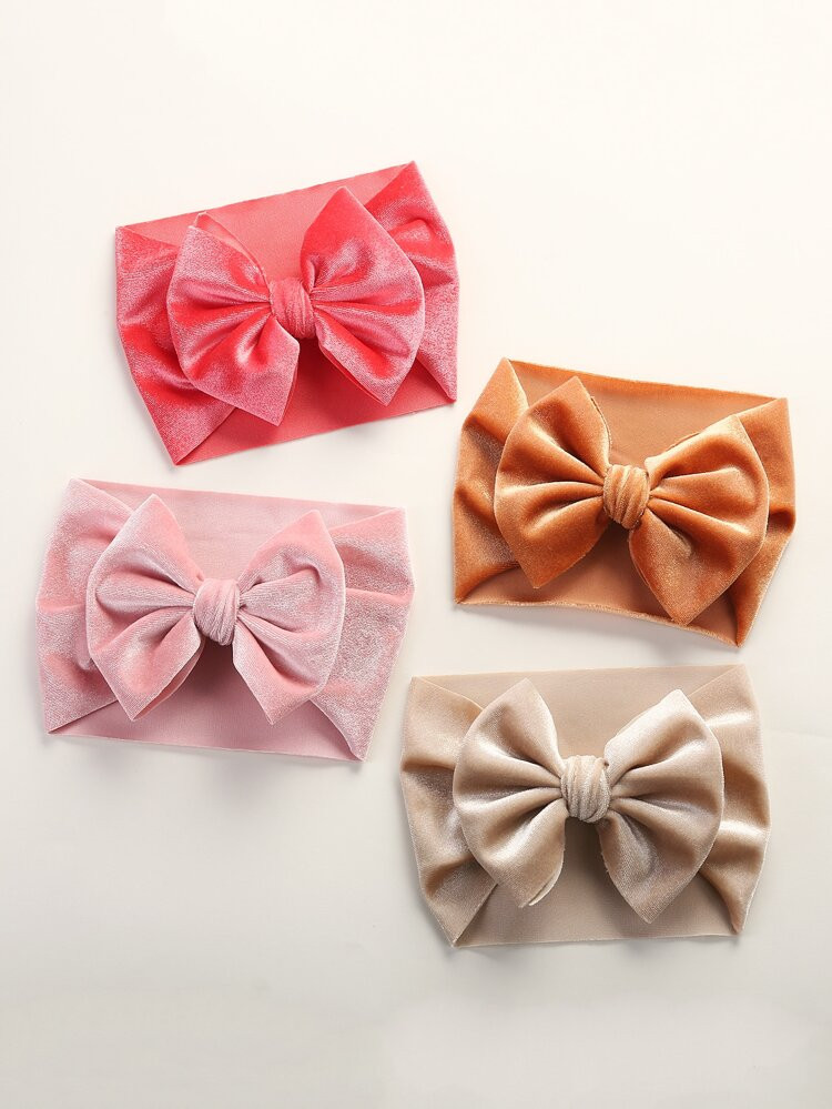 4pcs Baby Bow Decor Hair Band | SHEIN