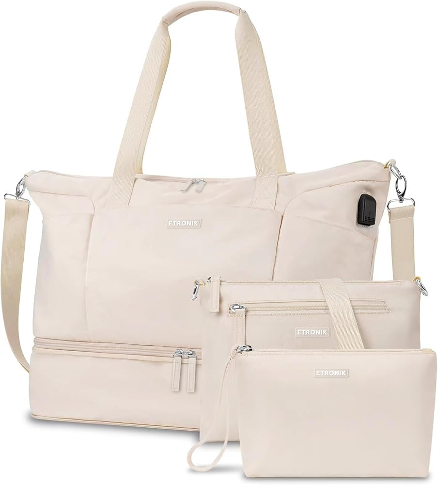 ETRONIK Expandable Weekender Bag for Women, Travel Duffel Bag with USB Charging Port, Gym Bag wit... | Amazon (US)