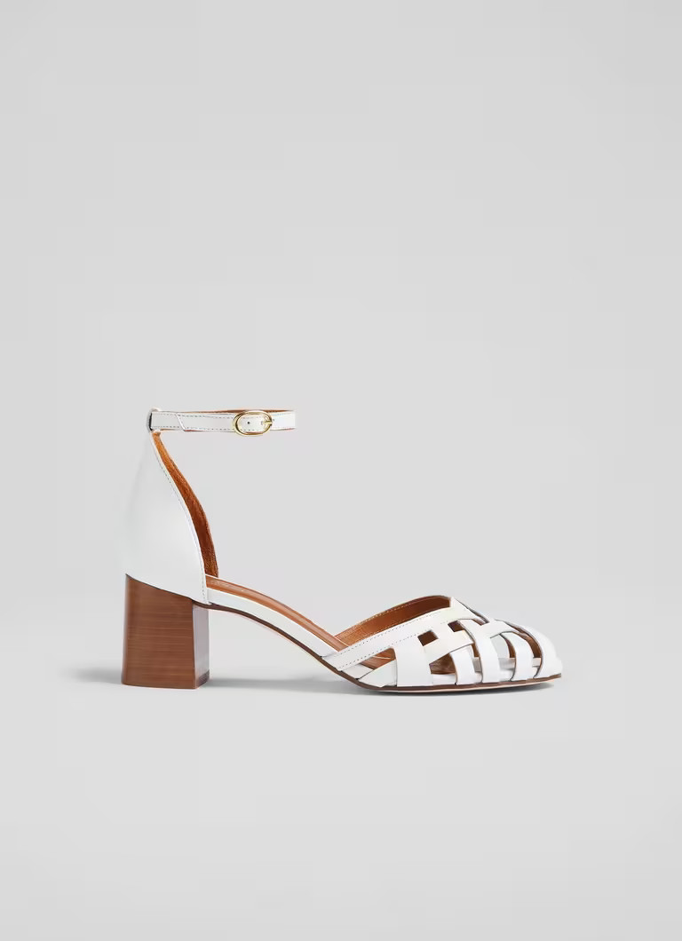 Noemia Cream Leather Criss-Cross Sandals | L.K. Bennett (UK)