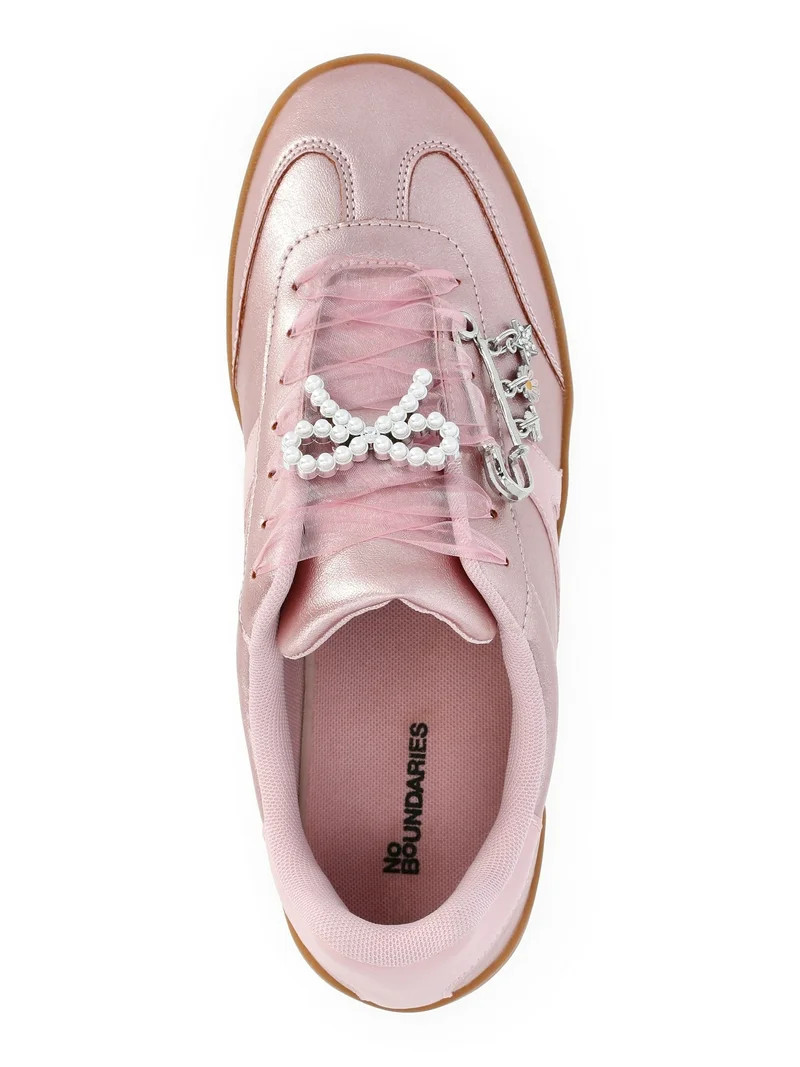 No Boundaries Women's Lace-Up Sport Sneakers with Charms | Walmart (US)