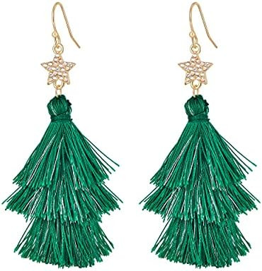 Christmas Earrings for Women, Cute Christmas Tree Earrings Dainty Gold Plated Reindeer Snowflake ... | Amazon (US)