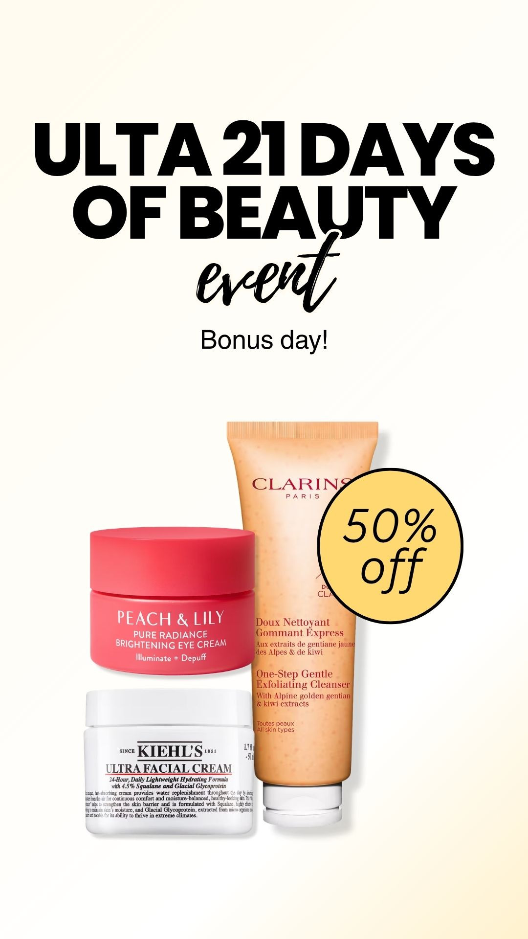 @ULTA Beauty 21 Days of Beauty bonus day steals! One day only. #skincare