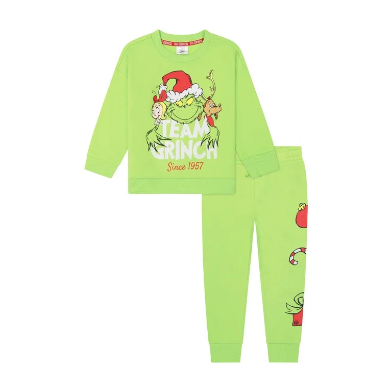 Dr. Seuss The Grinch Toddler Printed Sweatshirt and Jogger Set, Sizes 2T-5T | Walmart (US)