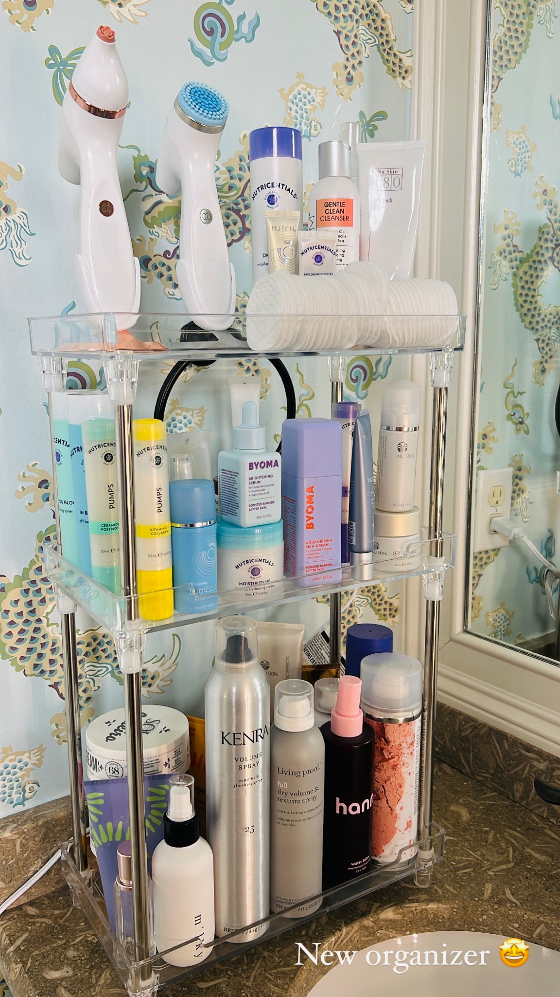 Organizer bathroom skincare organizer nuskin Lumispa anti aging Kenra Sephora ulta hanni water balm Igk hair products organization peel pads body butter  moisturizer vitamin c skincare makeup eye care Amazon Amazon organize LTK 

#LTKFind #LTKhome #LTKunder50