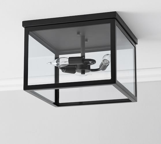Manor Indoor/Outdoor Glass Flush Mount | Pottery Barn (US)