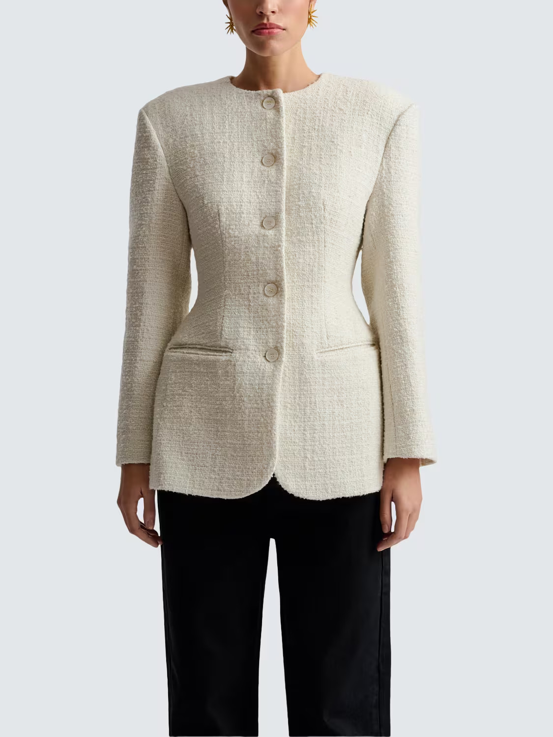 Malina Carol Wool Blend Blazer, Vanilla | John Lewis (UK)