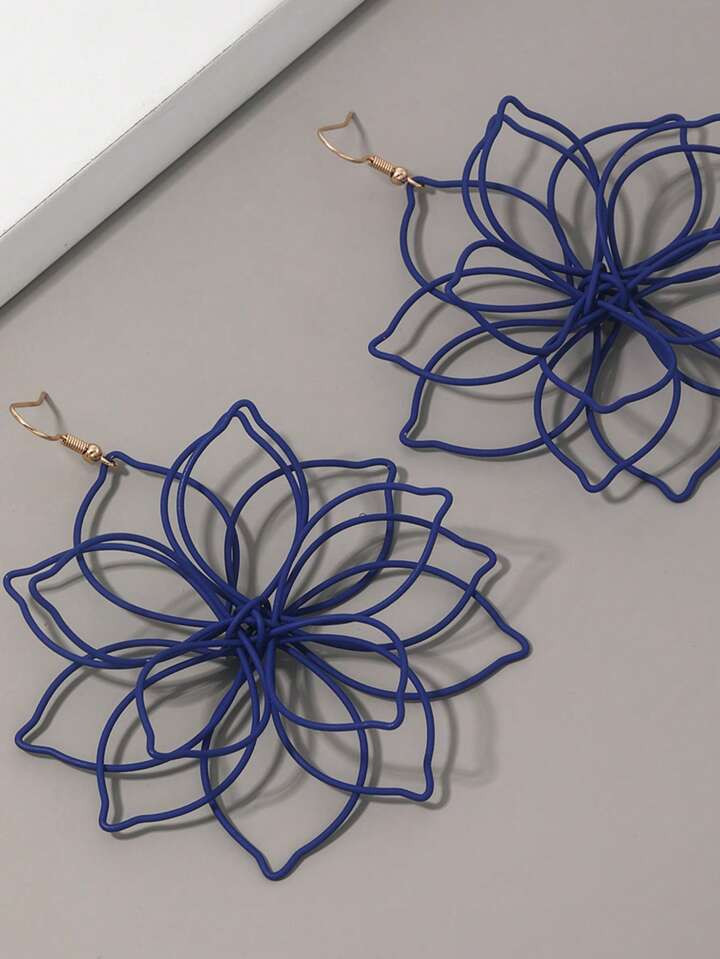 1pair Exaggerated Retro Fashion Metal Earrings (European & American Style) | SHEIN