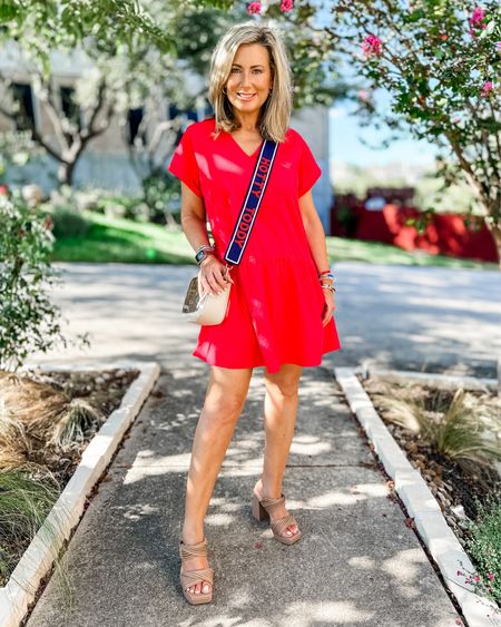 💙❤️ I’m ready to cheer on the Ole Miss Rebels In this dress from the new @shop_avara game day collection! I added a new clear bag and beaded strap which is perfect for an afternoon in The Grove. The collection has colors to cover every school, plus lots of fun accessories. If football games aren’t on your radar this season, the pieces are cute to wear anywhere. I’m going to wear this dress (with a different bag) to date night too. Wearing a size small-and it has pockets! Get the whole collection for 15% off with code GOLD15! #summerdress #falldress #schoolspirit #shopavara #fashionover40 #fashionover50 

#LTKBacktoSchool #LTKSeasonal #LTKU
