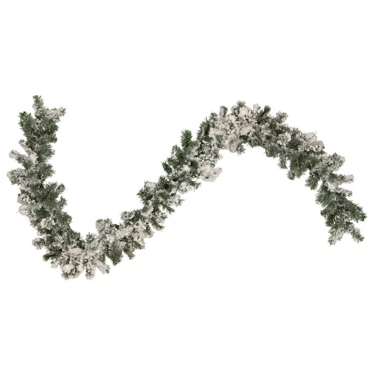 Northlight 9' x 10" Flocked Pine Artificial Christmas Garland - Unlit | Target