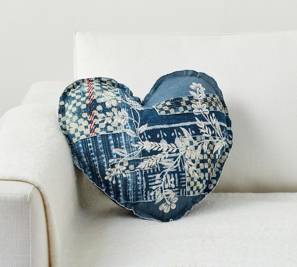Patchwork Heart Shaped Pillow | Pottery Barn (US)