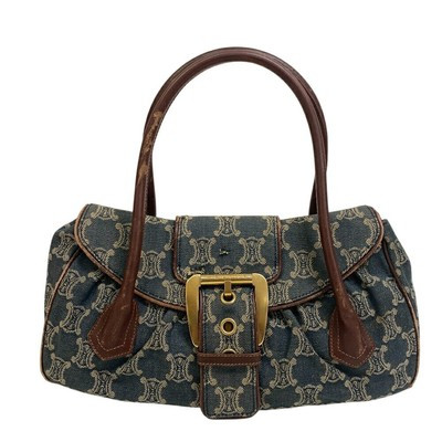 CELINE Macadam Denim Handbag Flap Blue Canvas Leather  Vintage USED 611C  | eBay Australia | eBay AU