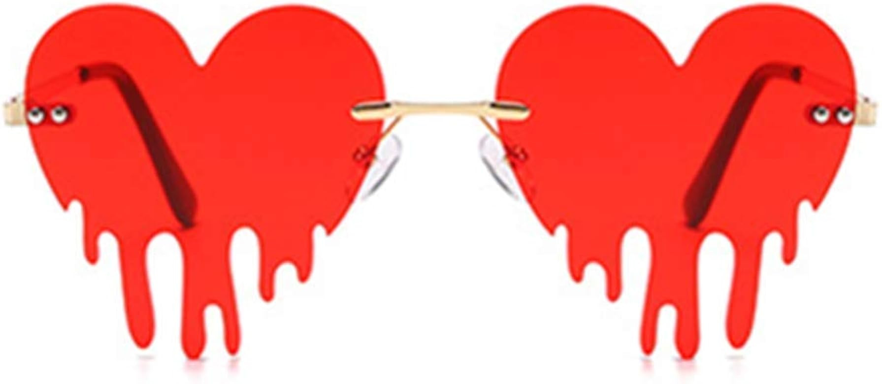 ENTHYI Melting Heart Sunglasses for Men/Women Rimless Irregular Party Unique Sun Glasses | Amazon (US)