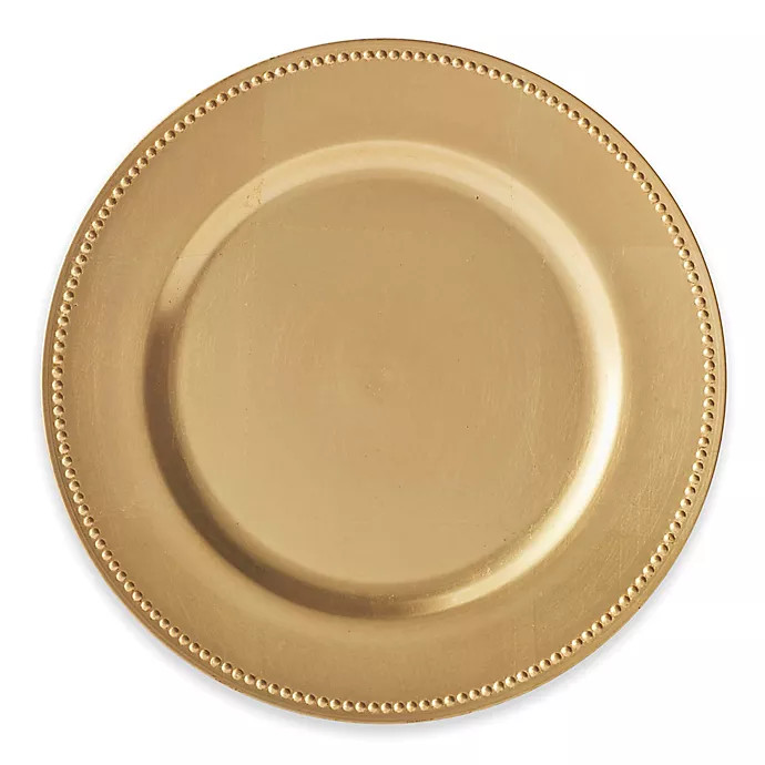 Beaded Charger Plates in Gold (Set of 6) | Bed Bath & Beyond