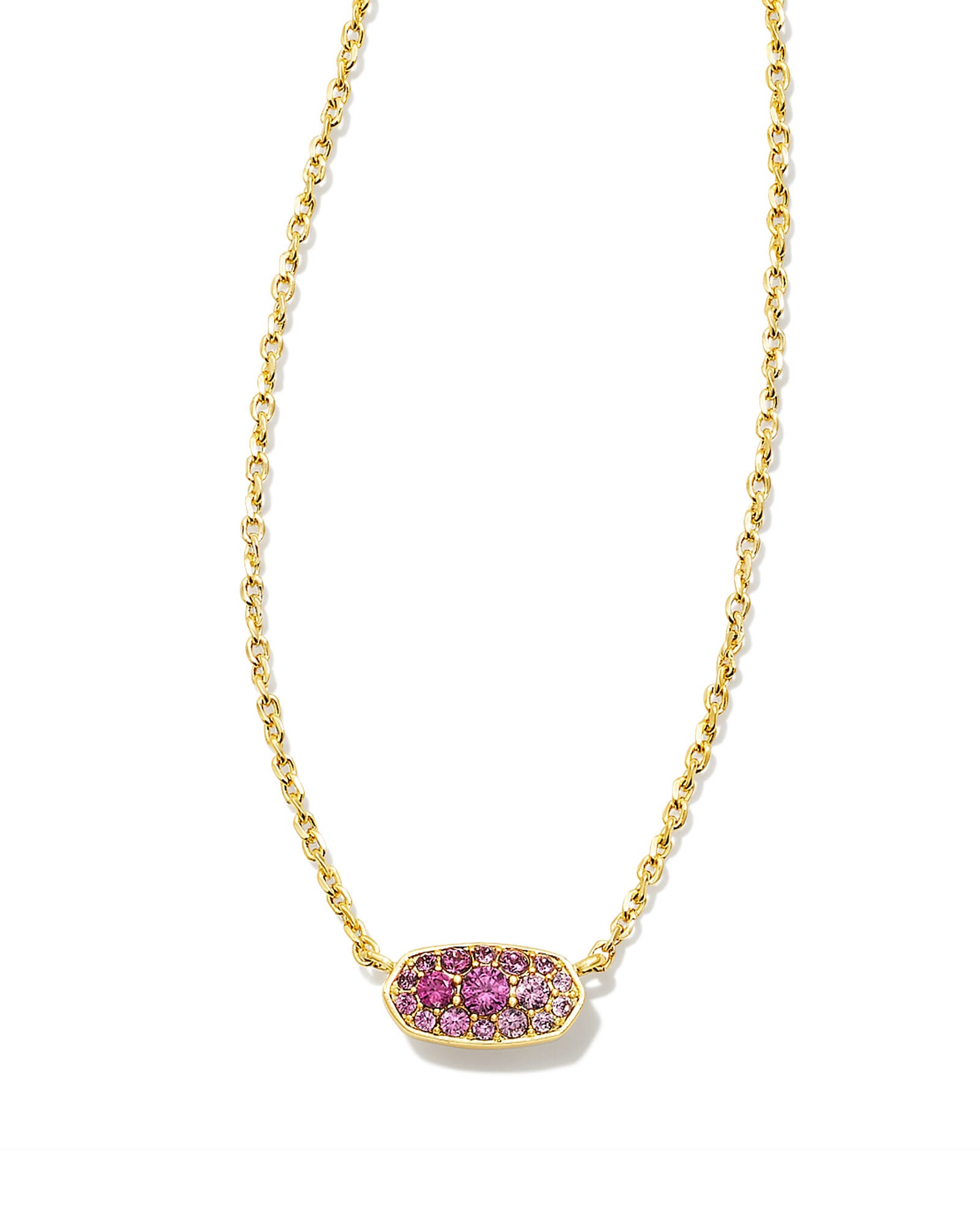Grayson Gold Crystal Pendant Necklace in Pink Ombre | Kendra Scott