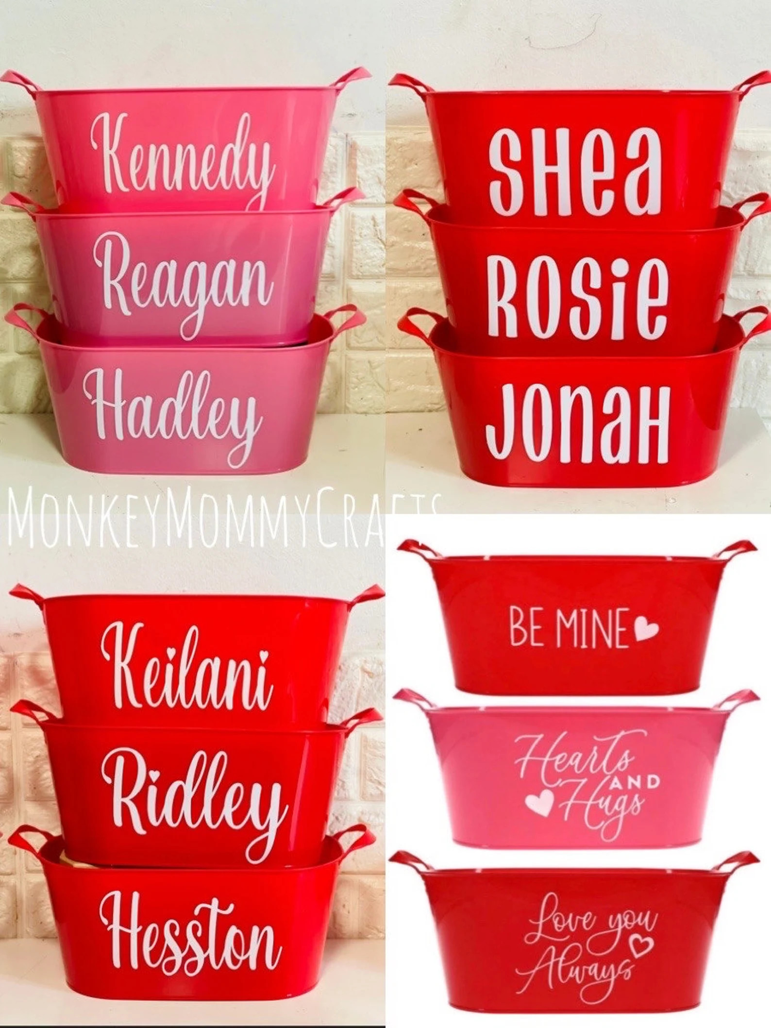 Personalized Valentines Day Basket, Valentine Bucket - Etsy | Etsy (US)