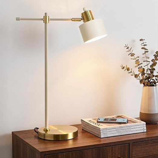 22.2" Modern Desk Lamp, Metal Table Lamp with LED Bulb, Adjustable Reading Lamps for Living Room,... | Amazon (US)