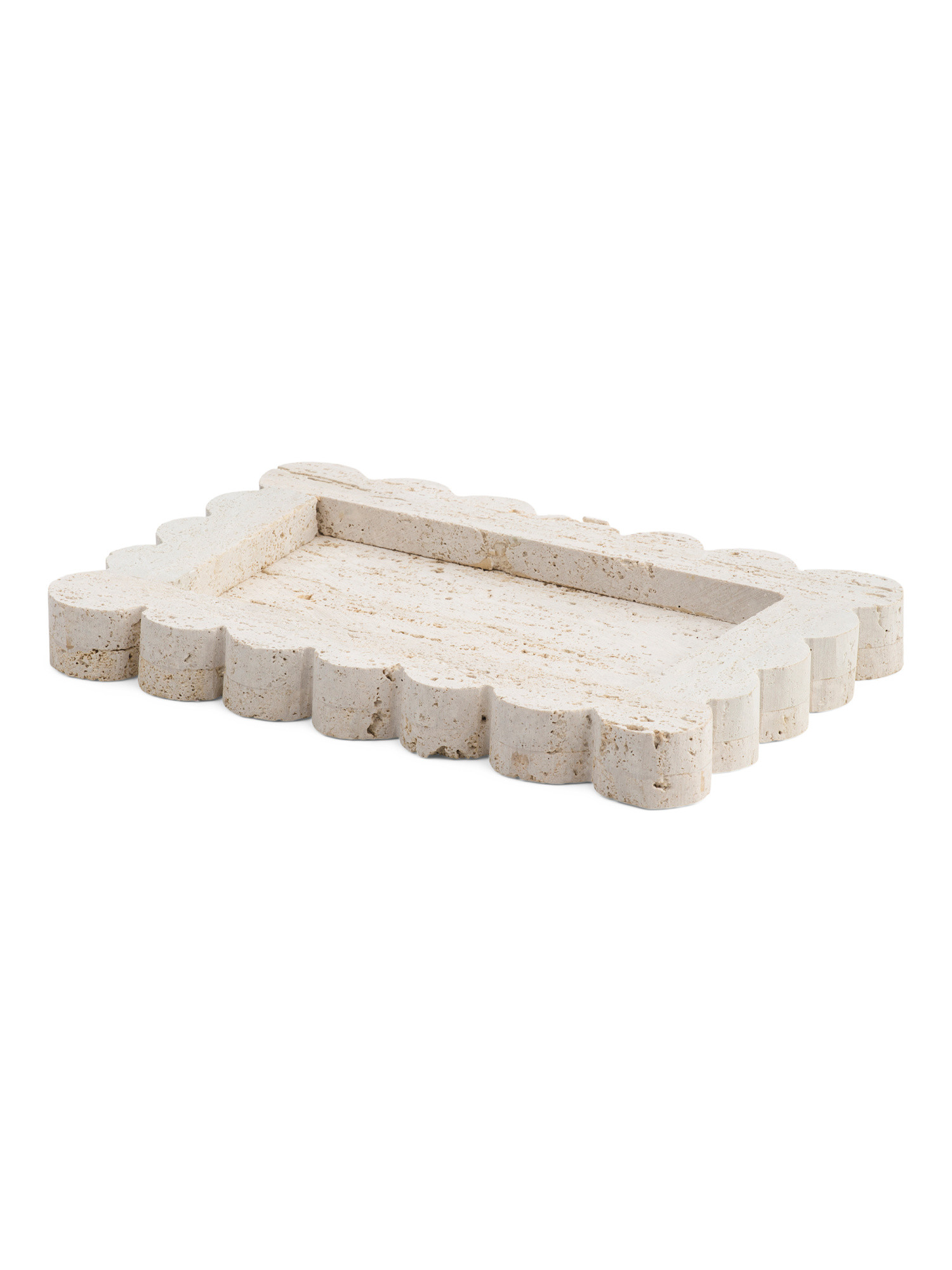 12x8 Travertine Fluted Tray | Marshalls
