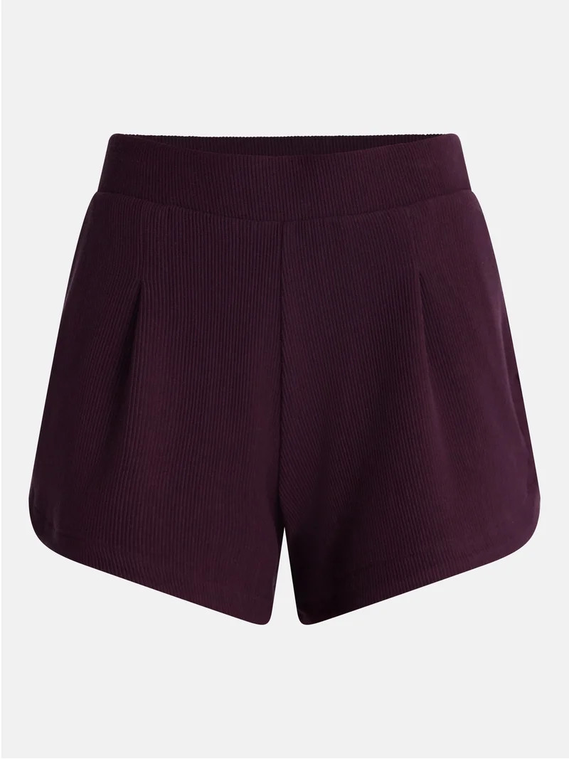 Avia Women's and Women's Plus Ribbed Ottoman Lounge Shorts, 4.25'' Inseam, Sizes XS-4X | Walmart (US)