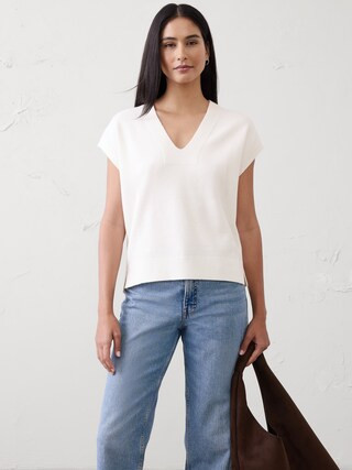 Textured V-Neck Sweater Vest | Banana Republic Factory