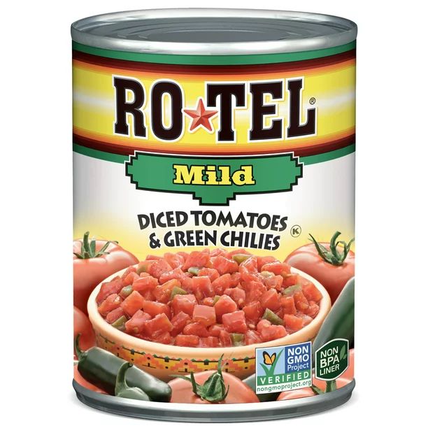 Rotel Mild Diced Tomatoes and Green Chilies, 10 oz - Walmart.com | Walmart (US)
