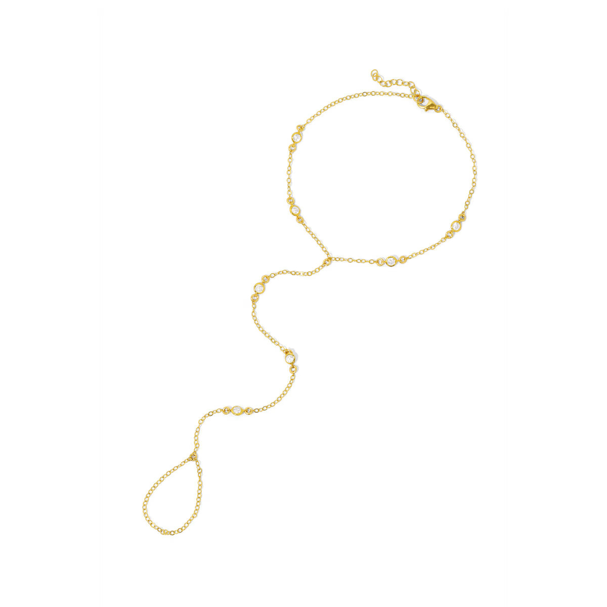 Orchid Gold CZ Gemstone Foot Chain | Wolf & Badger (US)