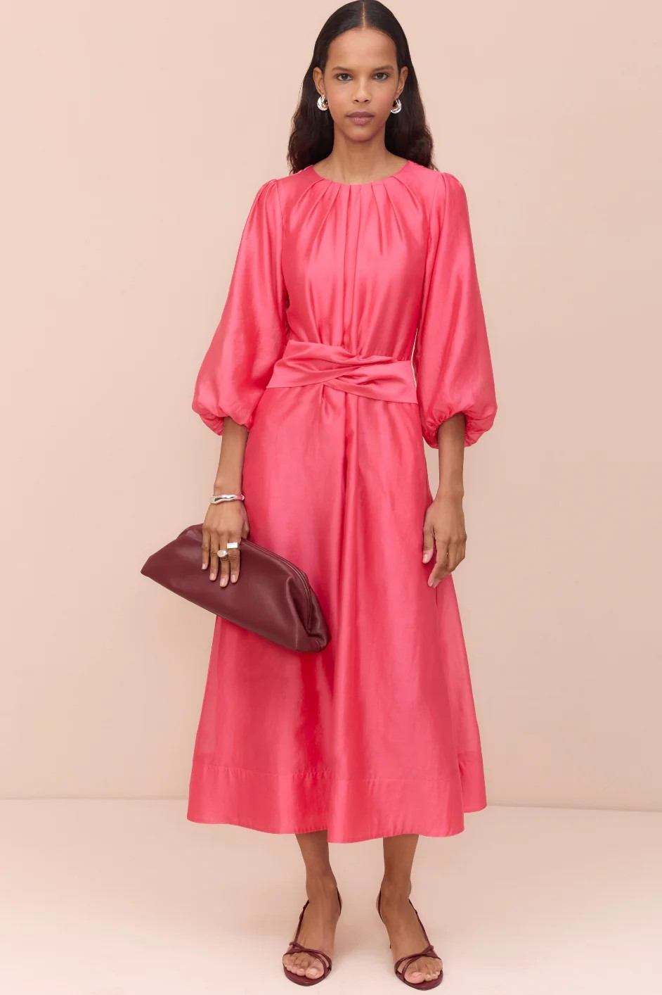 Cath x WYSE Lauren Dress - Raspberry Pink | WYSE London