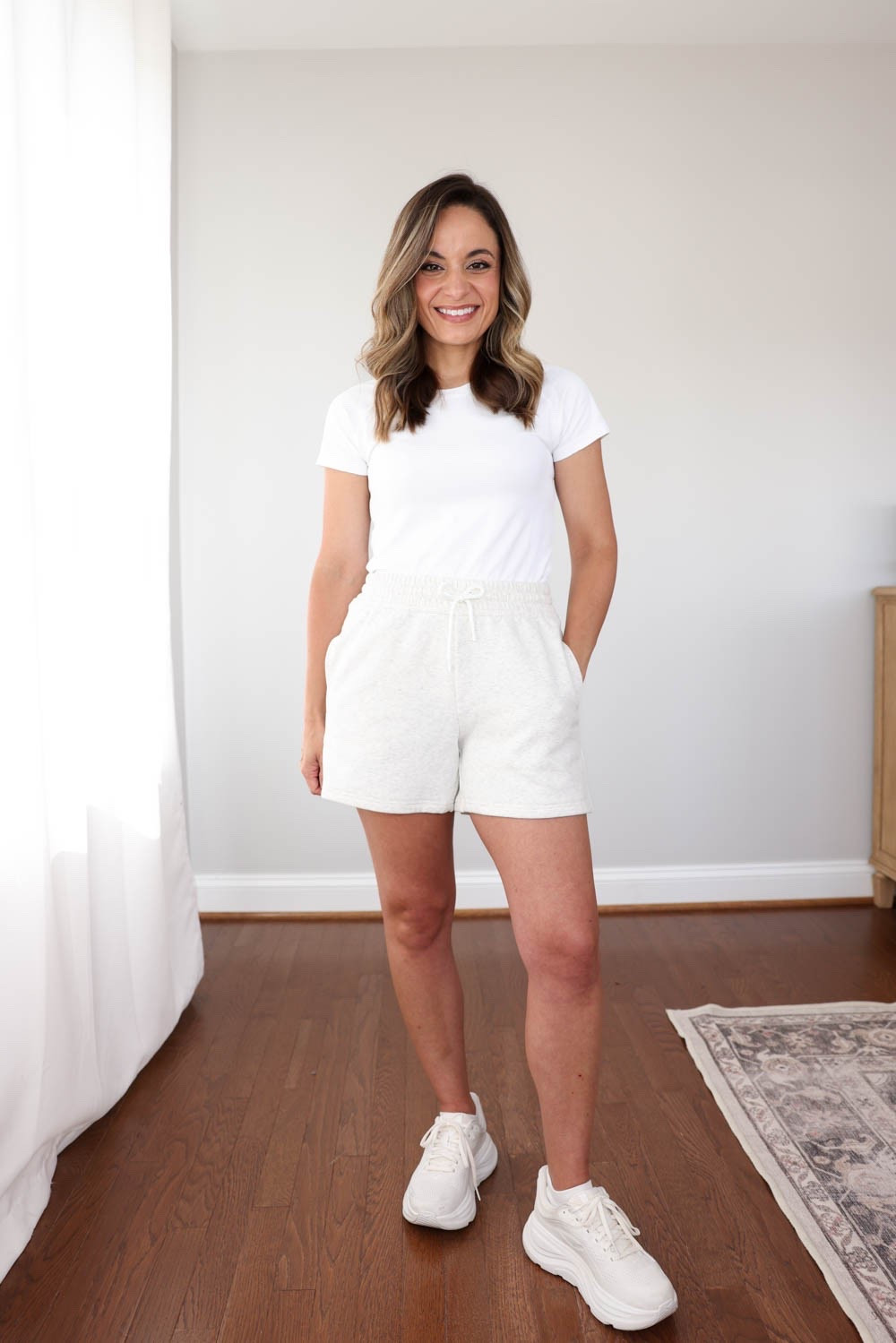 Perfect for summer lounging, travel and post beach days! Love these soft cozy fleece shorts from Athleta. 

Up to 60% off @athleta now through 6/30! 

Forever Fleece Shorts: xxs 
Momentum Tee: xs (in white)

#athletapartner

#LTKPetite #LTKSaleAlert