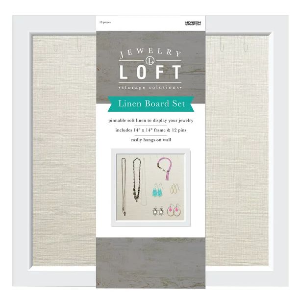 Jewelry Loft Linen Board Display Set, 14 in. x 14 in. with 12 Hooks - Walmart.com | Walmart (US)