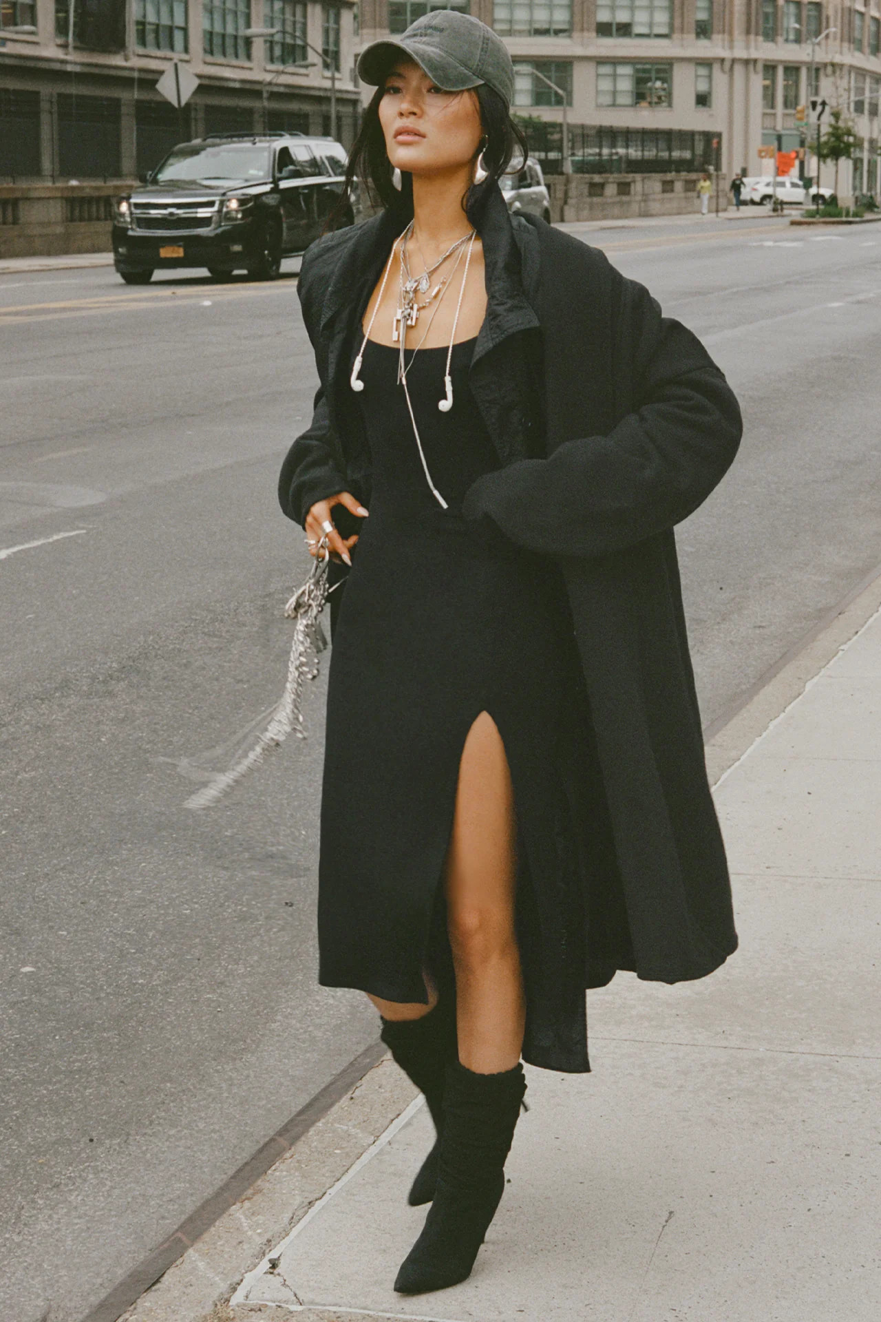 Oversized Cardigan - Black French Terry | Joah Brown
