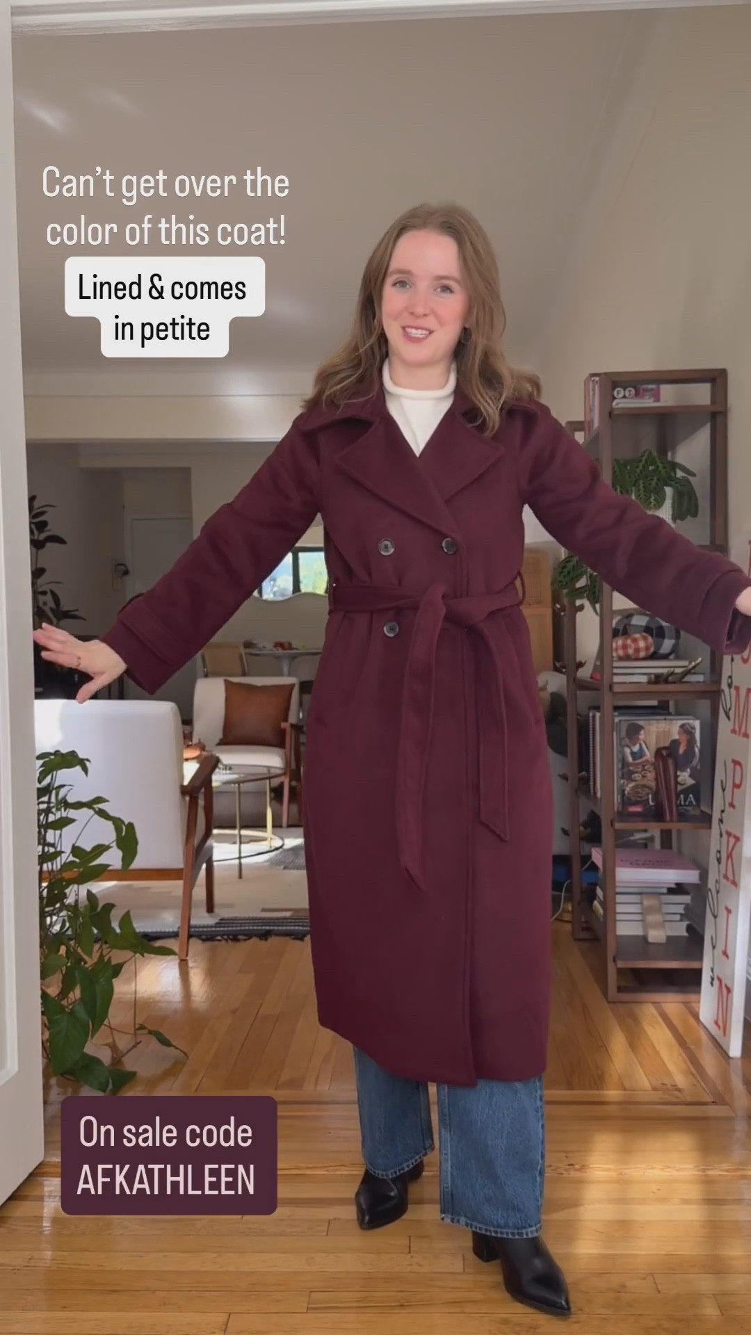 The prettiest wine red coat for winter! Lined and comes in petite and tall. Wearing XS petite on sale code AFKathleen.


#LTKStyleTip #LTKSaleAlert
