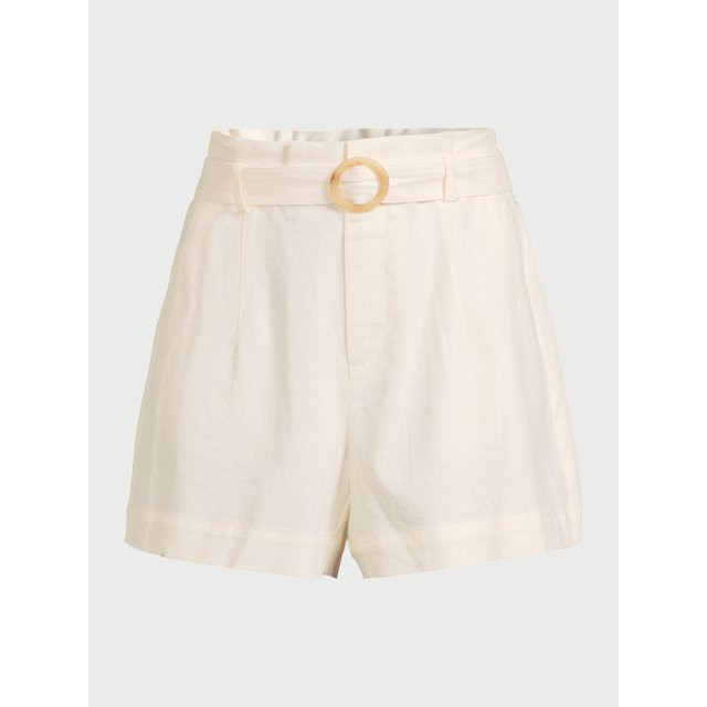 Sofia Jeans Women's and Women's Plus Linen Blend Paperbag Shorts, 4.25" Inseam, Sizes XS-5X | Walmart (US)