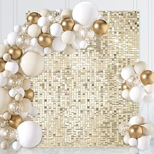 Light Gold Sequins Backdrop Shimmer Wall Backdrop 6ftx4ft Photo Backdrops for Birthday Anniversar... | Amazon (US)
