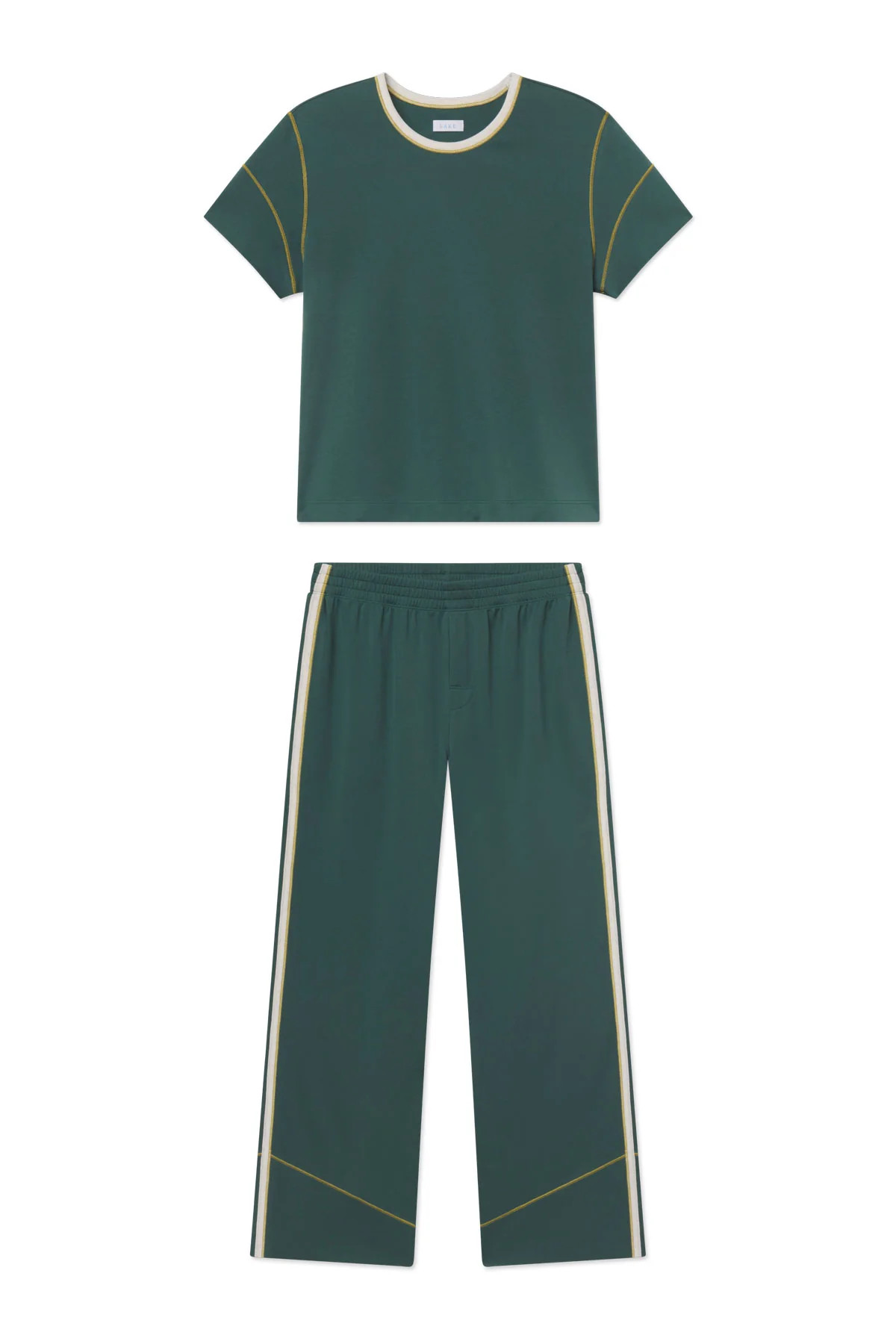 BalanceKnit™ Wave Short-Long Set in Trekking Green | Lake Pajamas