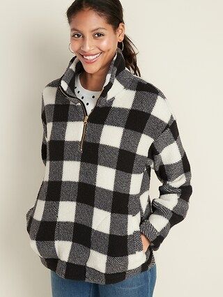 Plush Sherpa 1/4-Zip Pullover for Women | Old Navy (US)