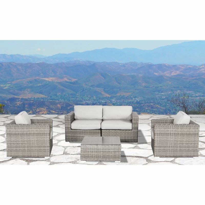 Eldora 5 Piece Rattan Sectional Seating Group with Cushions | Wayfair North America