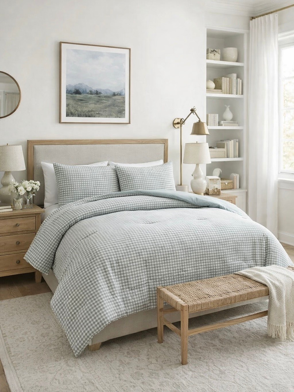 Green gingham comforter back in stock at Walmart! Under $75 for king size. This doubles as a quilt and perfect for layering at the end of your bed  

#LTKHome