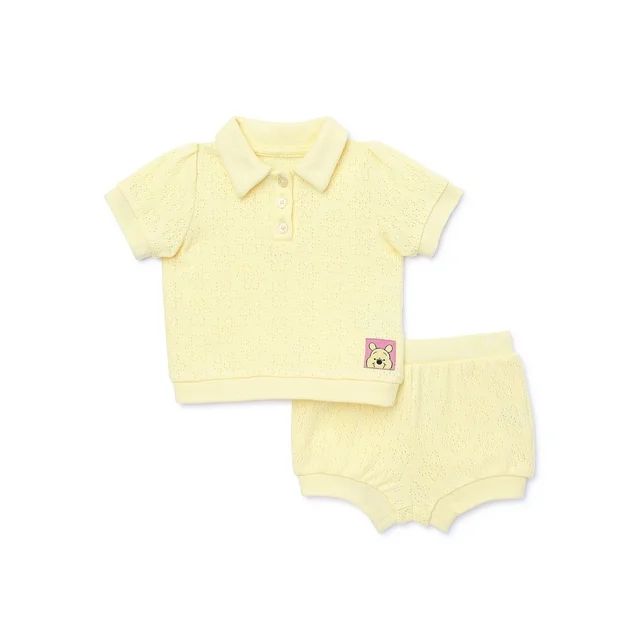 Disney Baby Girls Polo and Terry Short Set, 2-Piece, Sizes 0-18 Months | Walmart (US)
