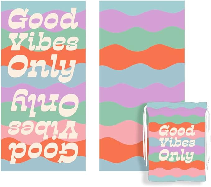 KATYDID Quick Dry Microfiber Beach Towel – 63” x 31” Towels, Cute Summer Vacation Designs ... | Amazon (US)