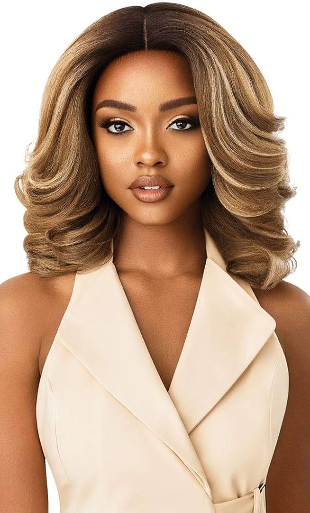 Outre Neesha Soft & Natural Synthetic Swiss Lace Front Wig NEESHA 204 (DR4/MUSHBL) | Amazon (US)