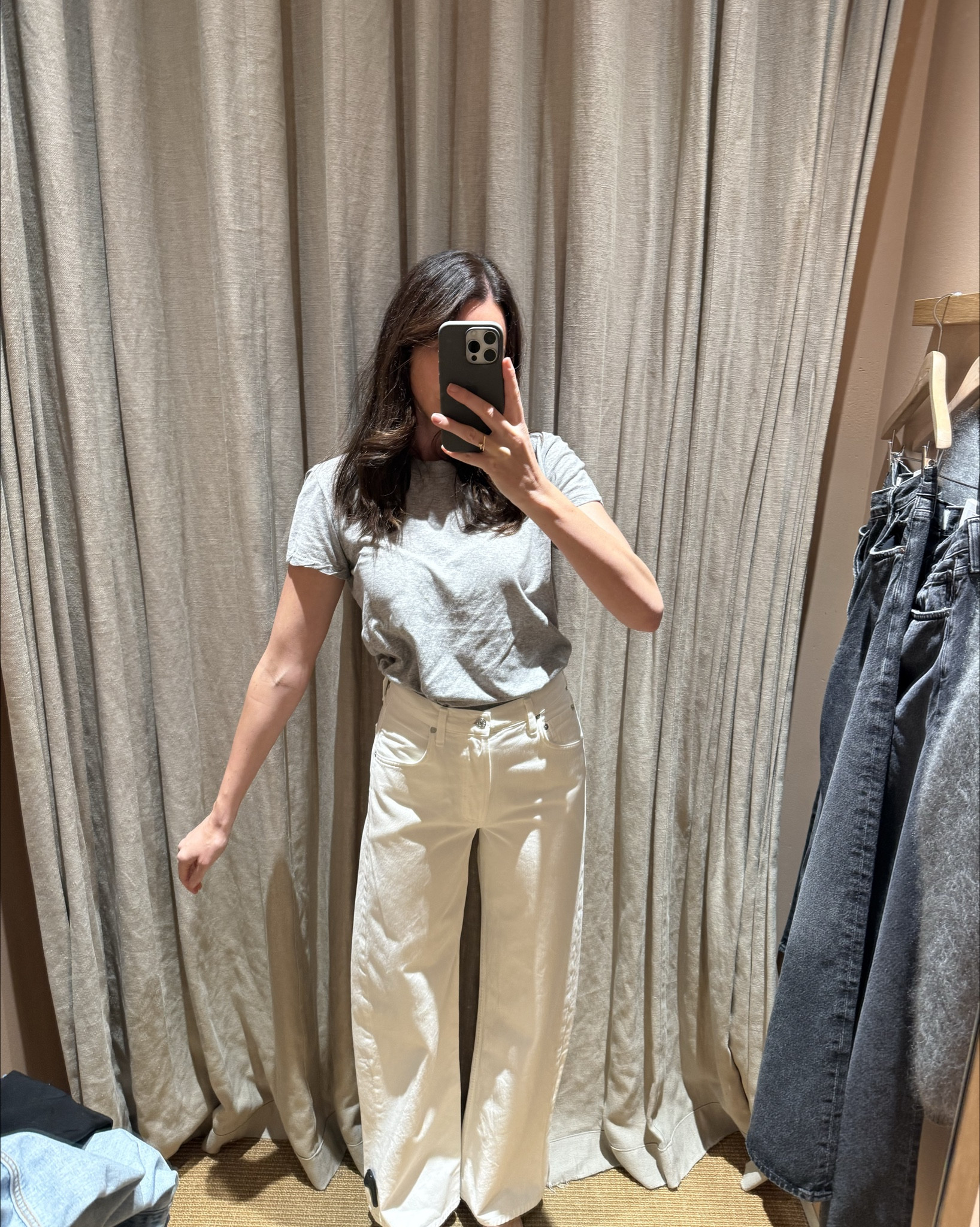 Everyday chic outfit 

High rise white wide leg denim by citizens of humanity 
Grey tee shirt 
Grey mohair jumper 

*I’ve added additional pieces to complete this outfit 

#LTKautumn #LTKstyletip #LTKaustralia