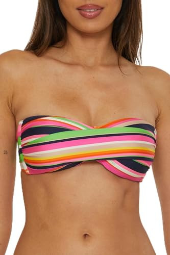 Trina Turk Anniversary Stripe - Women's Bandeau Bikini Top, Adjustable, Tie Back, Swimwear Separates for Women, Multicolor, 12 | Amazon (US)