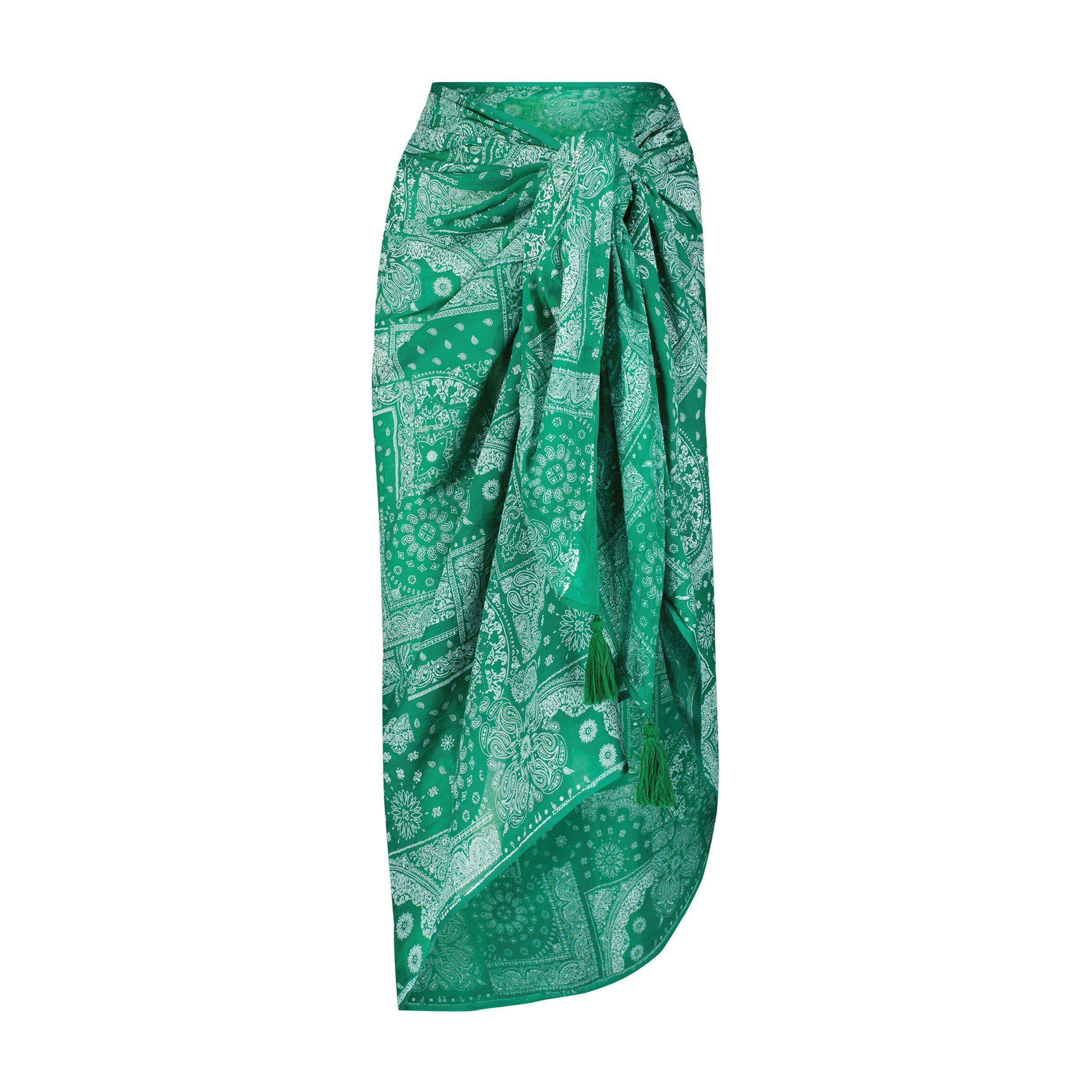 Cotton Saline Pareo Green Bandana, Green Bandana | Maisonette